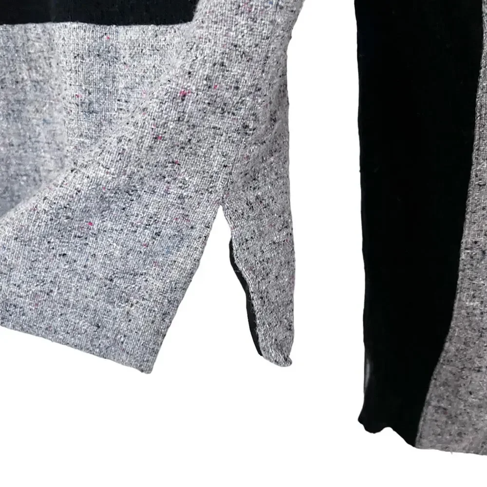 J.CREW Women's Sweater Wool Cashmere Blend Woven Colorblock Sz Small